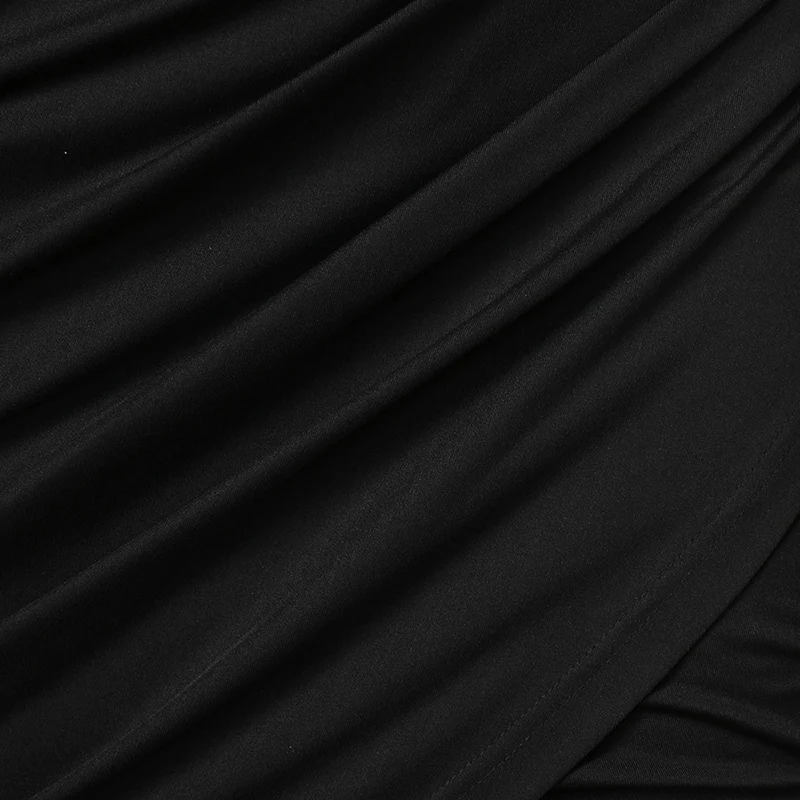 PlusMiss размера плюс 5XL, есть большие размеры, черного цвета на молнии с рюшами Мини Короткие юбки для женщин XXXL XXL Женская одежда большой Размеры Винтаж облегающее вечерние юбка