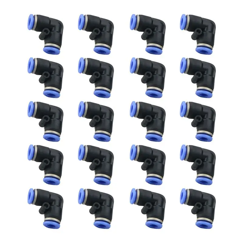 20PCS/Lot PV Blue Plastic Pneumatic Push in Fitting Union Elbow Fitting