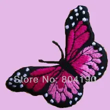 Красивая розовая бабочка железная нашивка на одежду девушки косплей аксессуары реквизит Дети мультяшный значок мы можем сделать Заказная заплата