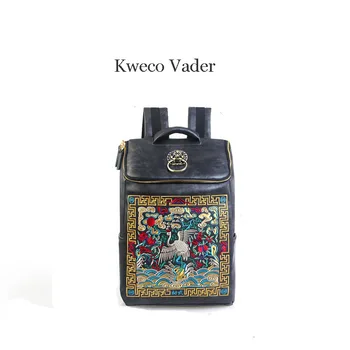 

Kweco Vader Chinese Fashion Brand Backpacks Retro Lion Official Uniform Embroidered Backpack Men Women Double Shoulder Bag