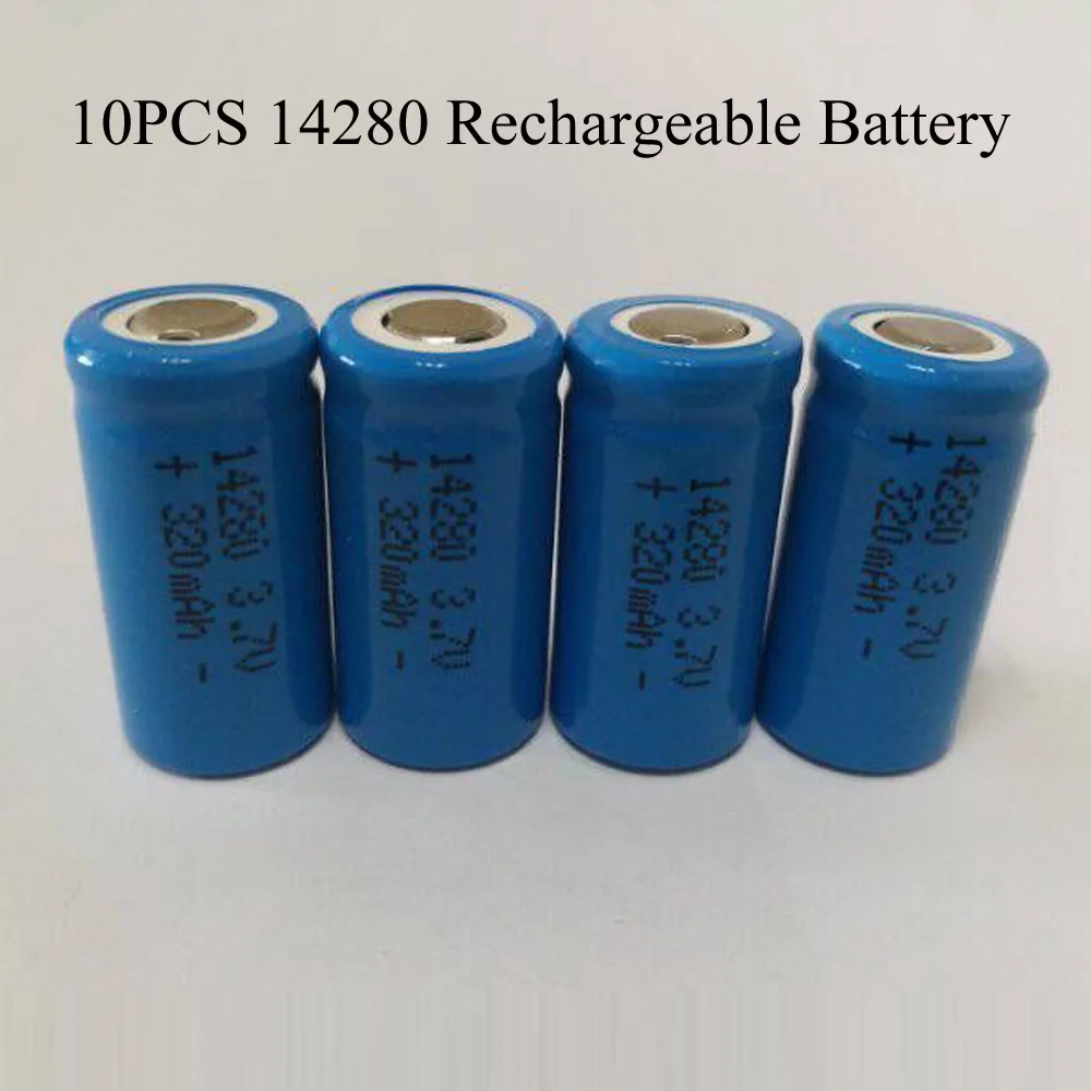 

SORAVESS 6pcs 3.7V 14280 Lithium Ion Rechargeable Battery 320mAh Li Ion Batteries Infrared Green Line Laser Sight Instrument