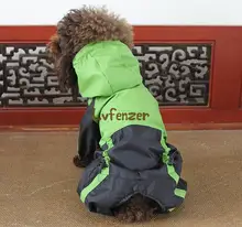 Pet Products Dog Supplies red green Waterproof nylon Small dog puppy Jumpsuit Rain Raincoat Poncho Clothes