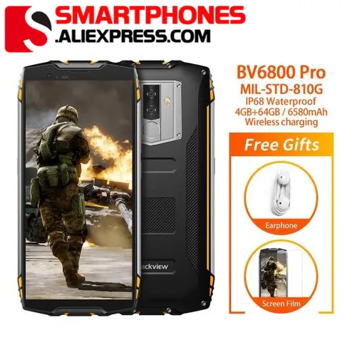 Blackview BV6800 Pro Android 8 0 Mobile Phone 5 7  MT6750T Octa Core 4GB 64GB 6580mAh Wireless Charger NFC Waterproof Smartphone