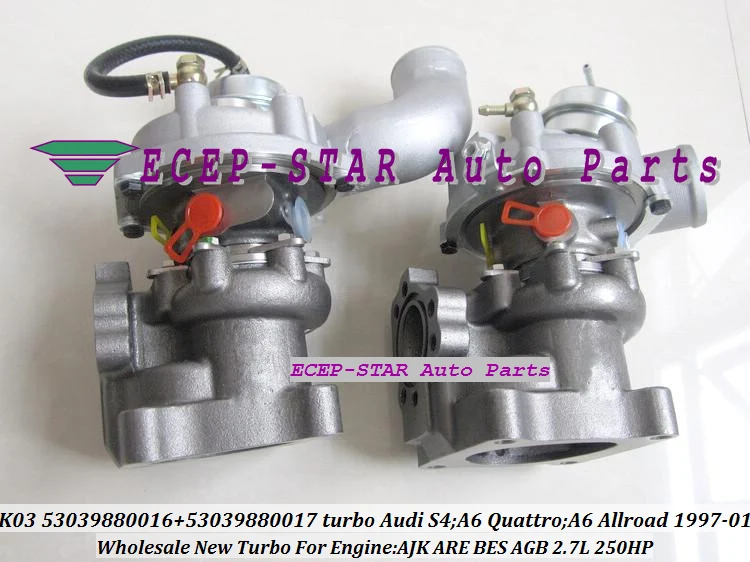 K03 53039880016 53039880017 Turbo Turbocharger for Audi S4 A6 Quattro A6 Allroad 1997-01 AJK ARE BES AGB 2.7L 250HP (2)