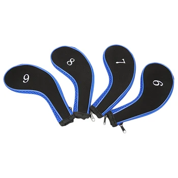 

10 Pcs Golf Club Head Cover Number Printed With Zipper Golf Club Accessories