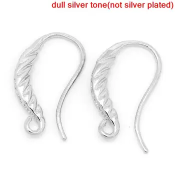 

DoreenBeads Copper Earring Components Earring Findings Silver Color Stripe Pattern 18mm( 6/8") x 14mm( 4/8"), 2 Pieces 2017 new
