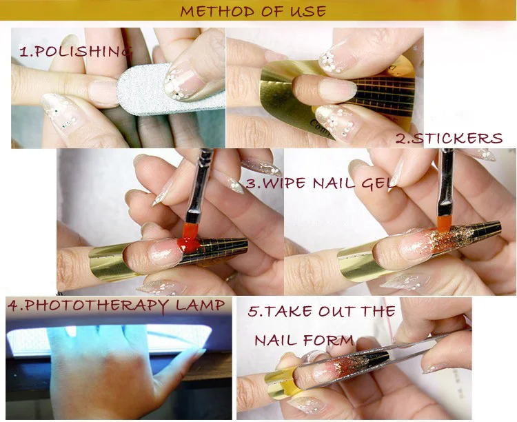 100pcs Professional Horseshoe Nail Forms Acrylic Nails Gel 100pcs Professional Horseshoe Nail Forms Acrylic Nails Gel Extension Art Guide Form Sticker In From Beauty Health On Aliexpress