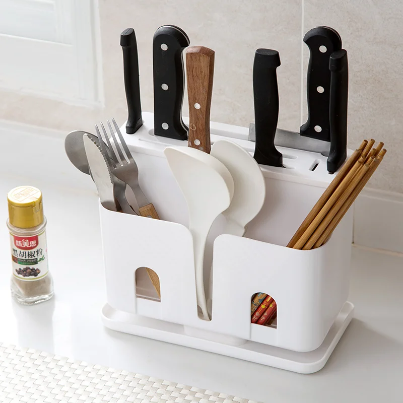 1pc Knife Fork Rack Cutlery Drainer Sink Utensil Holder Dish Rack