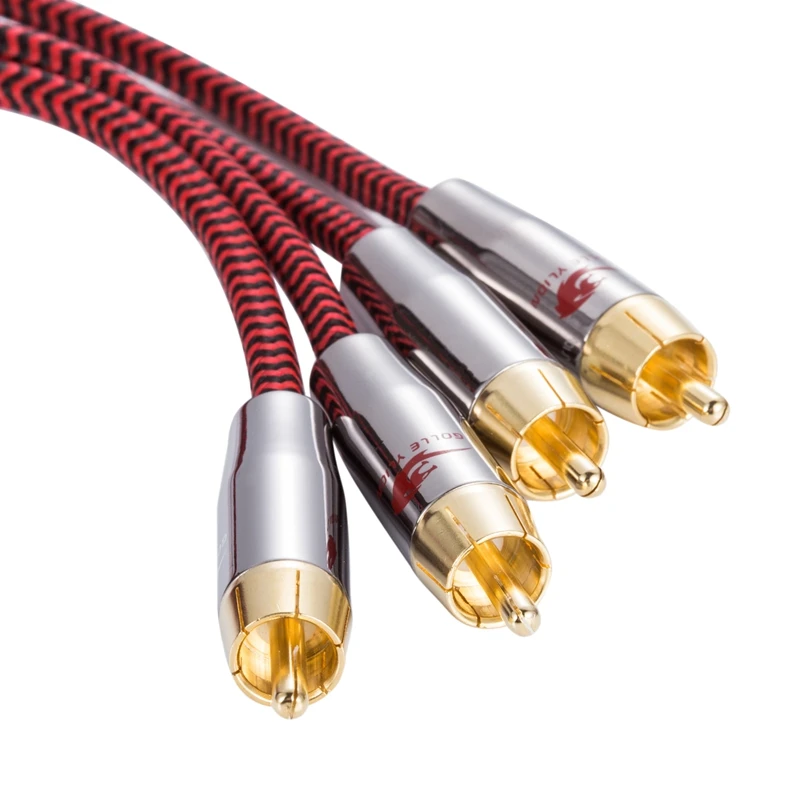 Audiophile Audio Cable Dual RCA to Dual RCA DVD TV Amplifier Subwoofer Speaker Cable OFC 2 RCA Phono Male to Male 1M 2M 3M 5M 8M