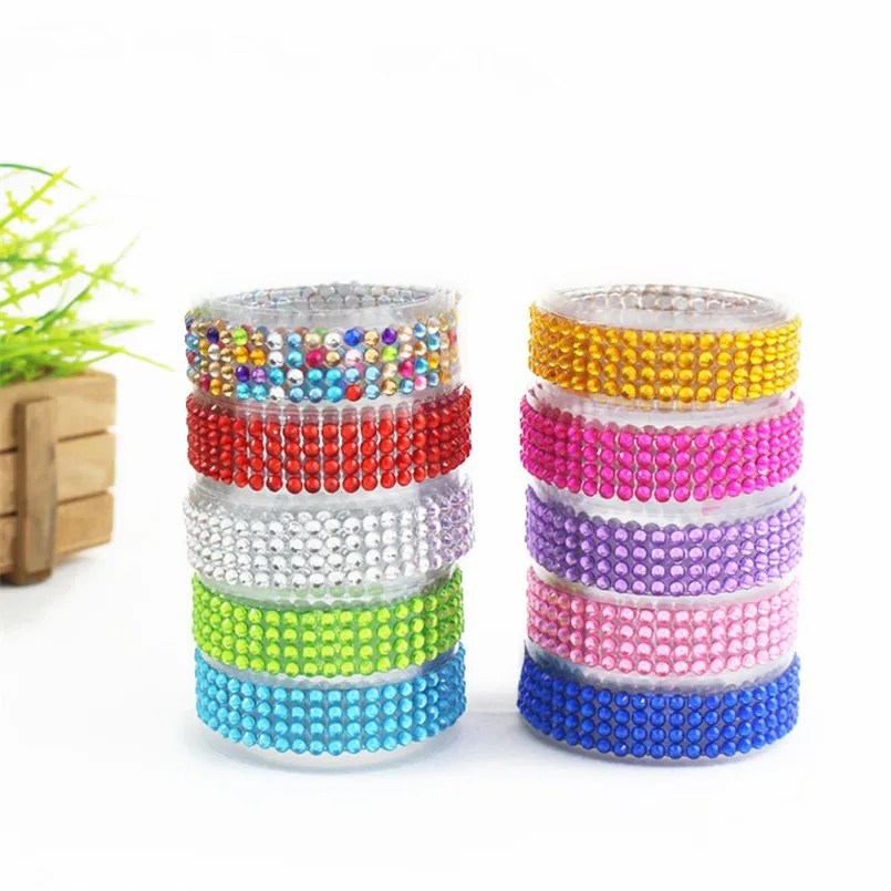 50 см Красочные Стразы DIY наклейки для салфеток Кольца Свадебные Цветочные