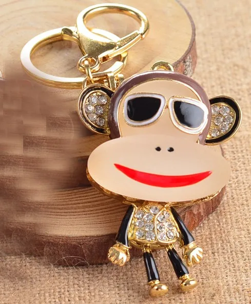 3d大きな口猿キーホルダークリスタルキーチェーンラインストーンキーホルダー女性猿キーリング用レディースバレンタインデーギフト Key Ring Rhinestone Keychainmonkey Keychain Aliexpress
