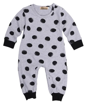 

baby boy girl long sleeve romper organic polka dot back printed me letter rompers cotton romper for 0-24M baby