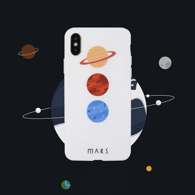 Простое пространство телефонные чехлы для IPhone X 6 XS S 7 8 XR MAX чехол плюс планета