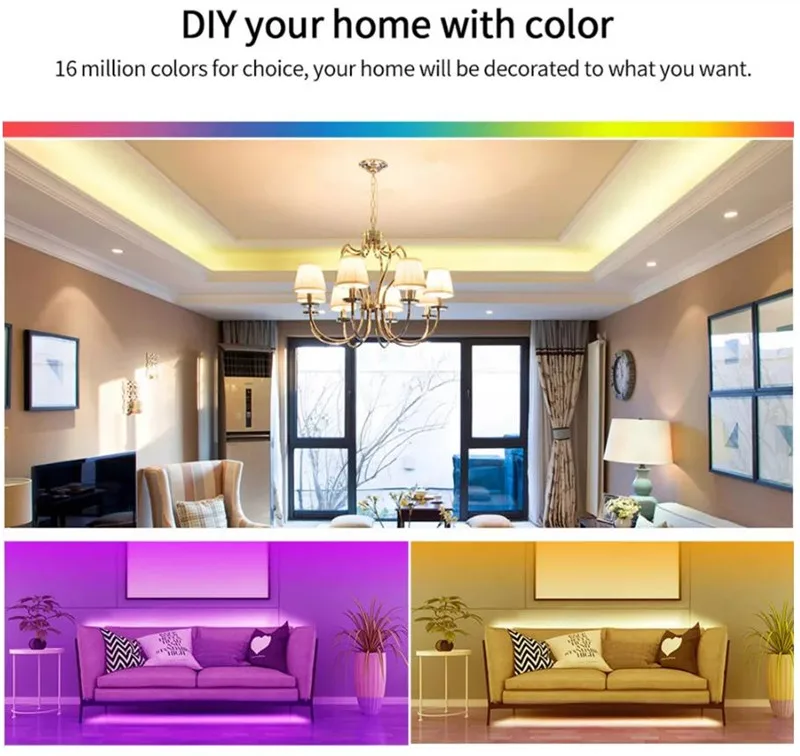 Светильник со светодиодной лентой с поддержкой HomeKit или DoHome WiFi RGB Intellige Голосовое управление 1 комплект включает в себя светильник+ Powe+ контрольный Лер