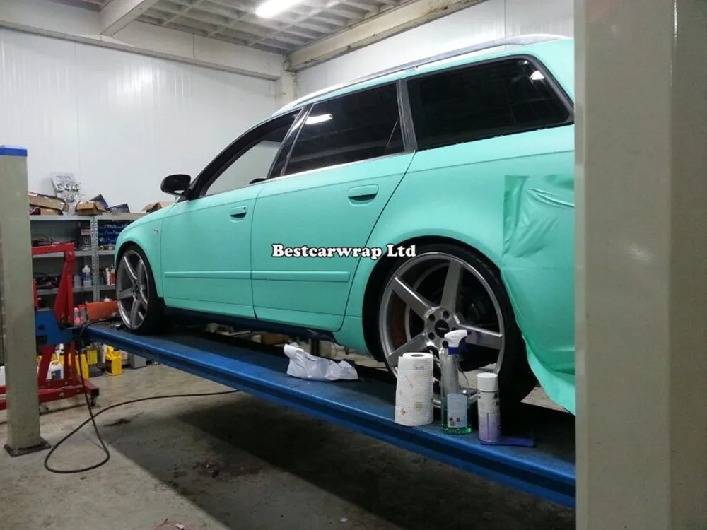Tiffany blue matt mint Car wrap Film with bubble Free (1)