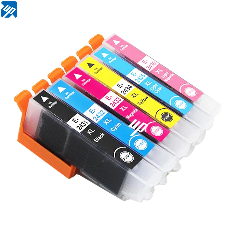 

6pcs T2431XL T2431 Compatible Ink Cartridges For Epson Expression XP-750/XP-760/XP-850/XP-860/XP-950/XP-55 xp-960 printer 24XL