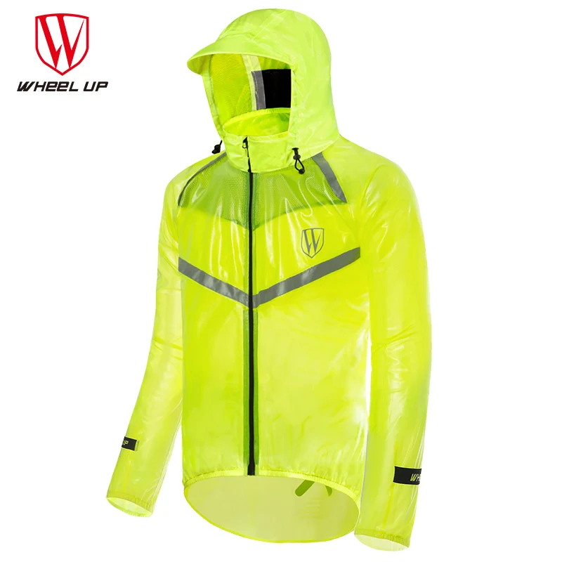 WHEEL UP Bike Cycling Raincoat Breathable Reflective Rain Jersey Jacket