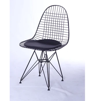 

FREE SHIPPING Wire Chair minimalist modern fashion dining chair Iron chairs powder coated PU cushion