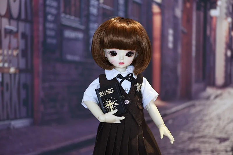 1/3 1/4 1/6 BJD/SD парик куклы коричневые короткие студенческие прямые кукольные волосы