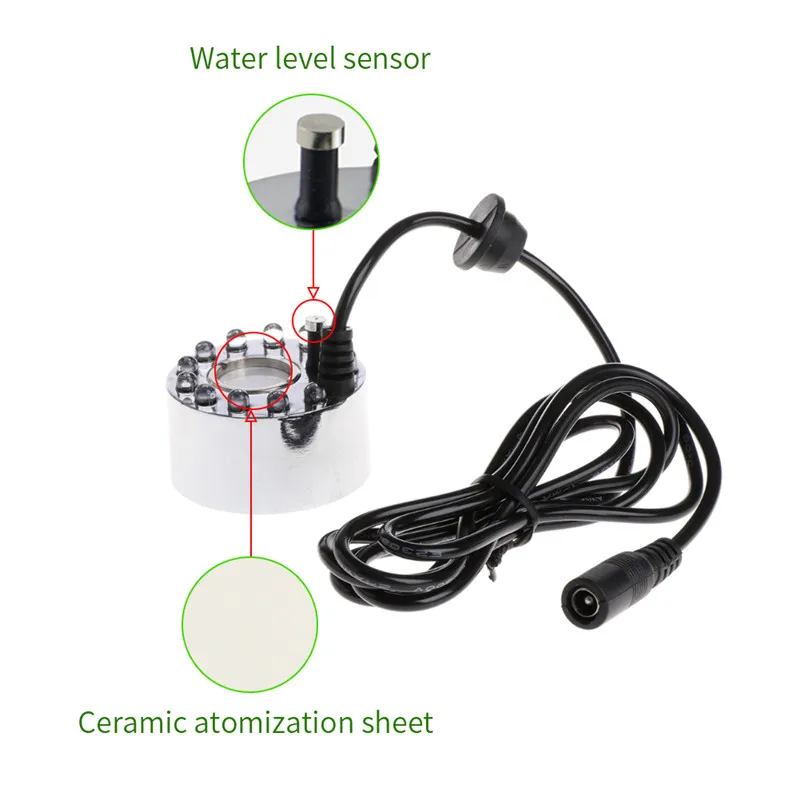 12 LED Ultrasonic Water Fountain Mist Maker Fogger Pond Atomizer Air Humidifier Transducer Nebulizer Machine With Transformer (4)