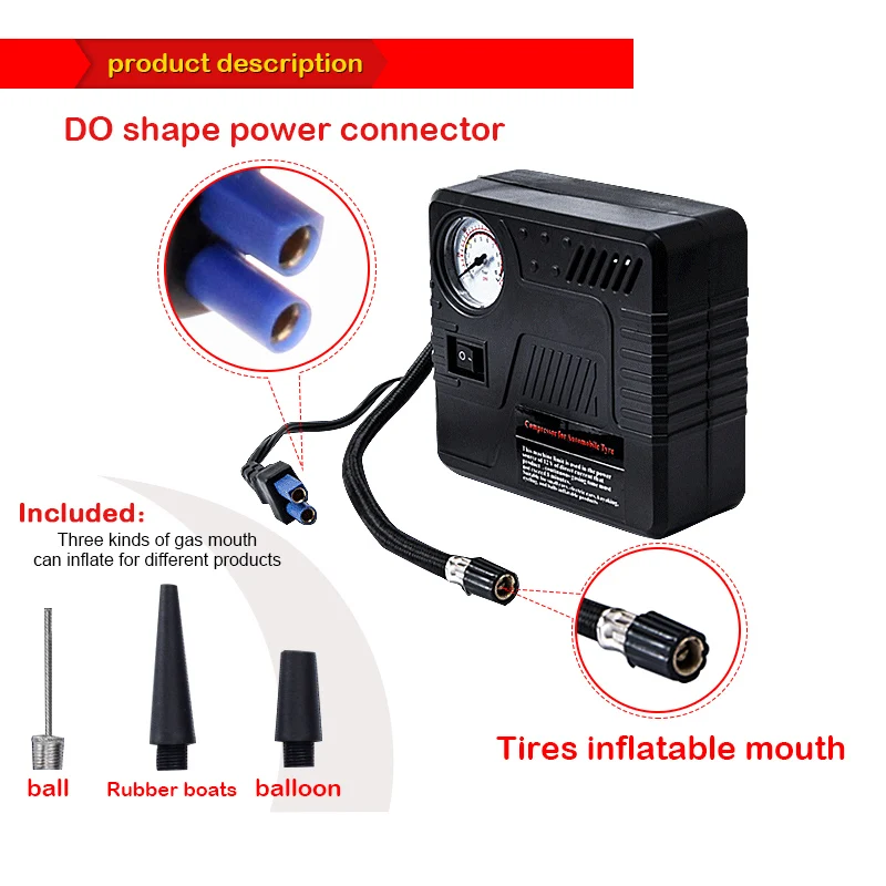 Pbear High pressure 12 volt DC car pump air compressor portable Mini new style Car air