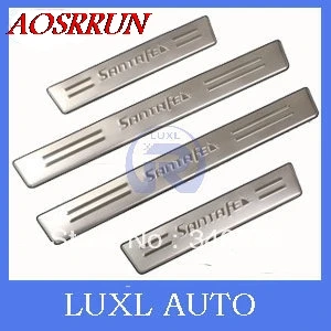 

Stainless Steel Door Sill Scuff Plate For Hyundai SANTA FE 2011-2013 car accessories car-styling 3D sticker Car Interior