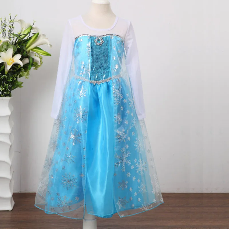 Платье «Эльза»; платье принцессы для костюмированной вечеринки для девочек; платье Снежной королевы Анны и Эльзы; Детские платья; вечерние платья; Одежда для девочек