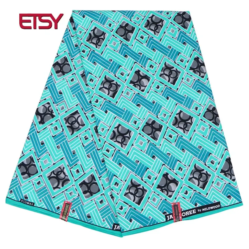 

African 100% Polyester Wax Prints Fabric ankara wax print fabric Wax High Quality 6 yards Africa Fabric for Party Dress FP6185