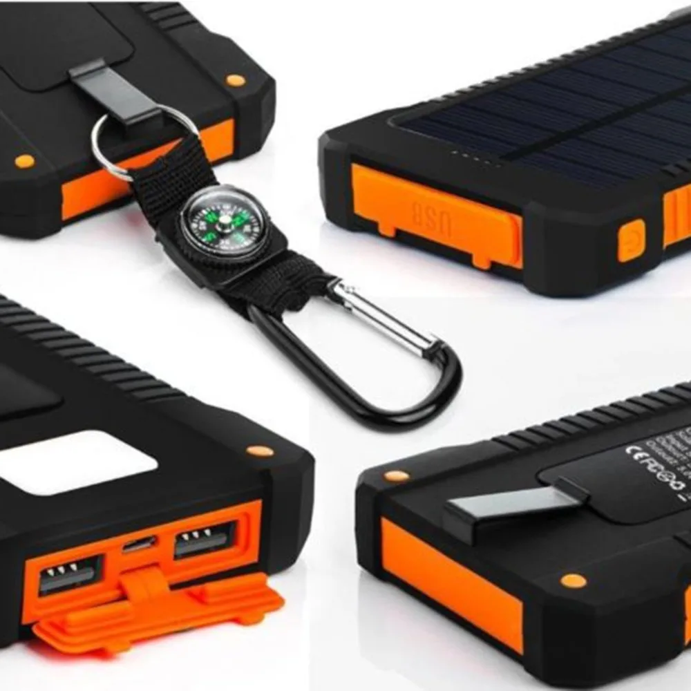 Солнечный внешний аккумулятор для iPhone X 6 7 8 Plus 6000-7000 мАч водонепроницаемый внешний запасной аккумулятор со светодиодом внешний аккумулятор зарядное устройство для телефона