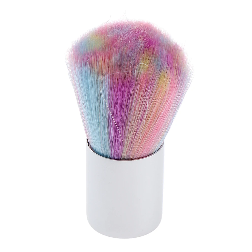 1Pc Versatile Neck Duster Brush Barber Cleaning Hairbrush Pretty Nail Art Dust Cleaning Brush Duster Remover, Rainbow / Pink 