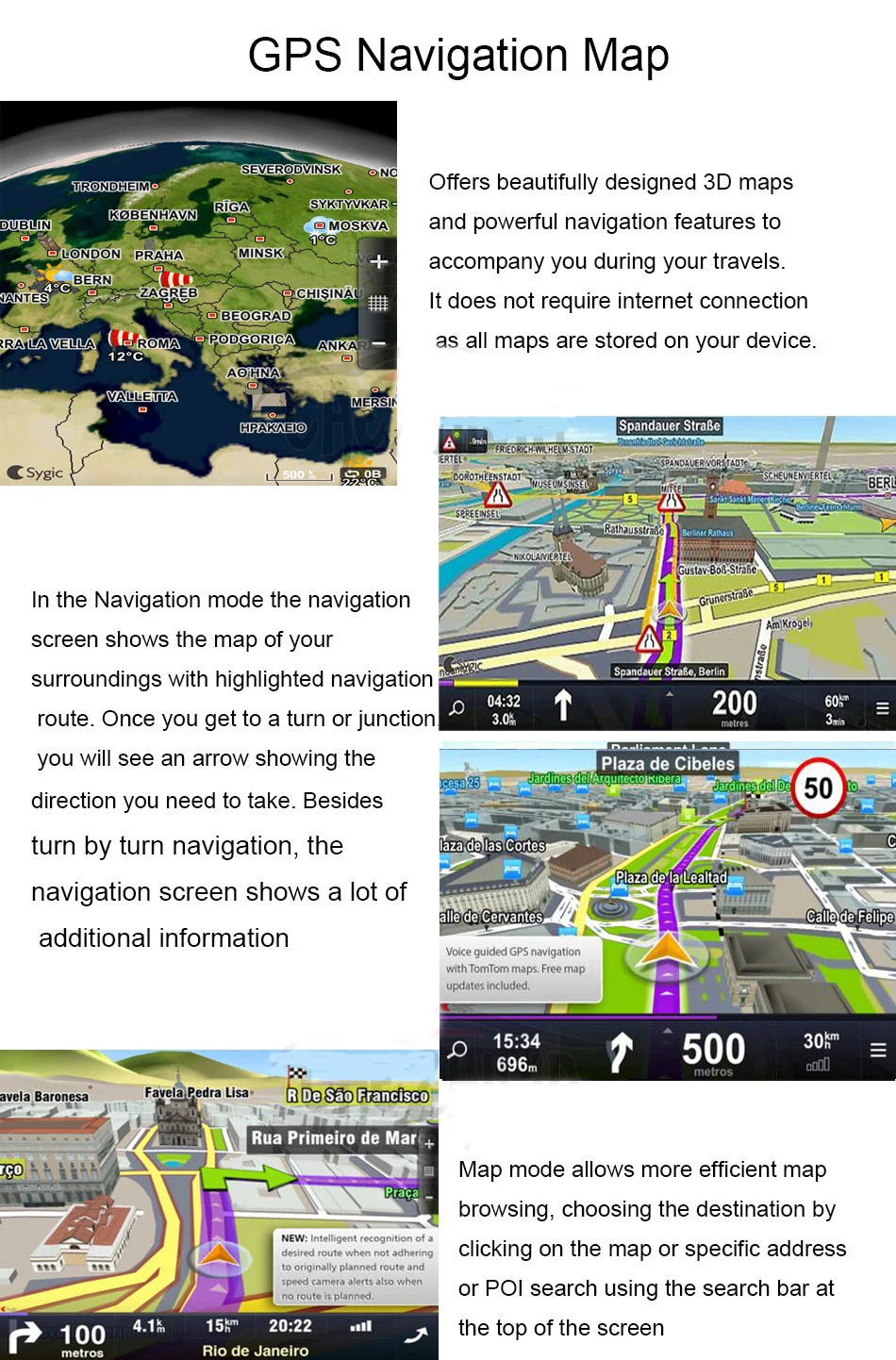 Full HD 7 дюймов сенсорный экран Видеорегистраторы для автомобилей gps Android 4,4 двойной Камера Wi-Fi автоматический Камера Автомобиль Центральной Консоли заднего вида автомобиля Камера