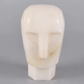 

Statue Poker Face 508g Natural White Jade Human Head Figurine Skull Hand Craft Gemstone Reiki Ornament Art Collectible Healing