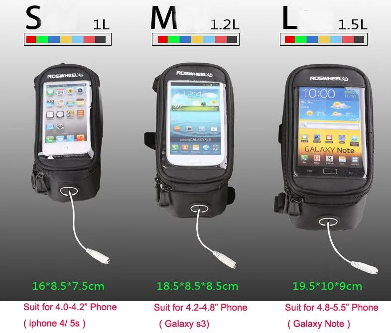 100 шт./лот 12496 ROSWHEEL 4," 4,8" 5," велосипед велосипедный держатель для телефона трубки корзины Водонепроницаемый чехол для телефона с сенсорным экраном отражающая сумка