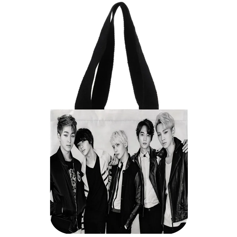 

Tote Bag Custom KPOP SHINee Reusable Handbag Women Shoulder Cloth Cotton Canvas Shopping Bags Customize Your Images