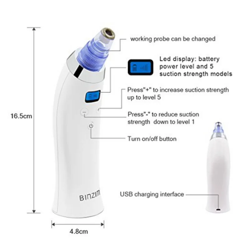

Facial Pore Cleaner Blackhead Removal Vacuum Suction Face Pores Nose Blackhead Cleaner Dead Beauty skin Peeling Removal