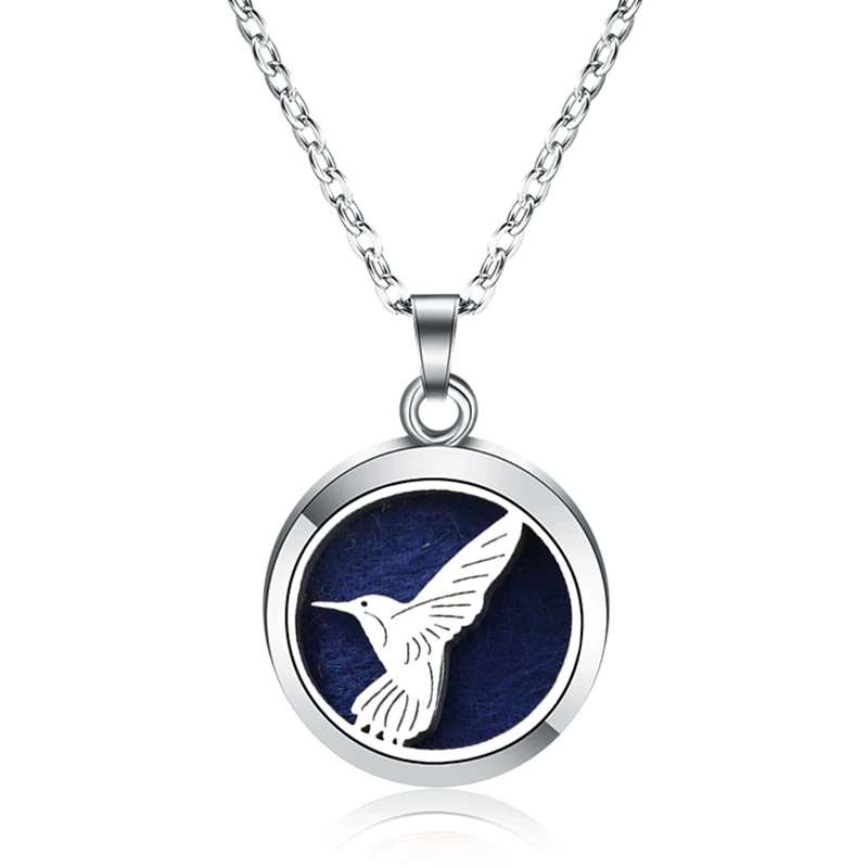 

New Aroma Pigeon Diffuser Necklace Stainless Steel Magnetic Pendant Perfume Aromatherapy Essential Oil Locket Necklace Jewelry