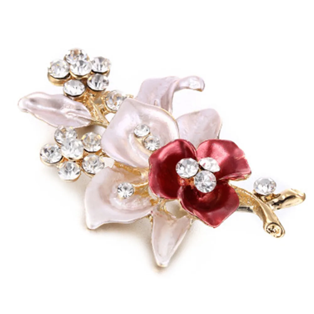 Trendy Rhinestones Flower Brooches Classic Pins Romantic Brooch Elegant