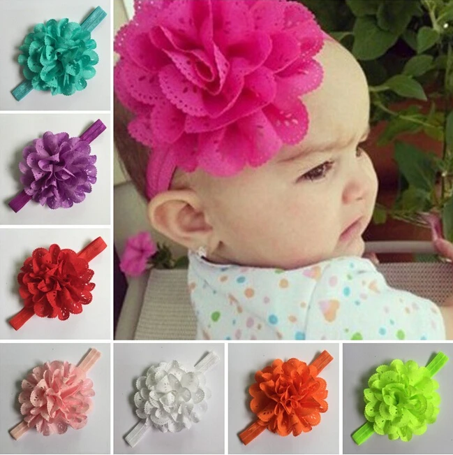 Girl's Head Accessories Flower hairband Newborn Baby Headband princess headband elastic flower hairband W064