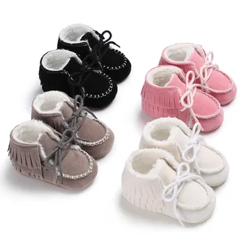 

Men and women baby winter first walker baby tassels tie children newborn baby children super warm non-slip baby shoes
