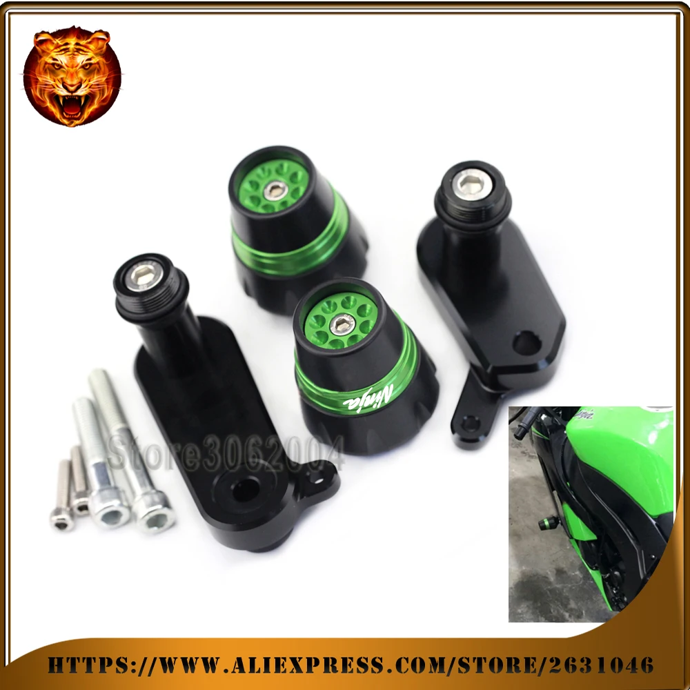 

For KAWASAKI ZX6R ZX 6R ZX-6R NINJA 2009-2012 Motorcycle Frame Slider Anti Crash Protector Bobbins Falling Protection Protect