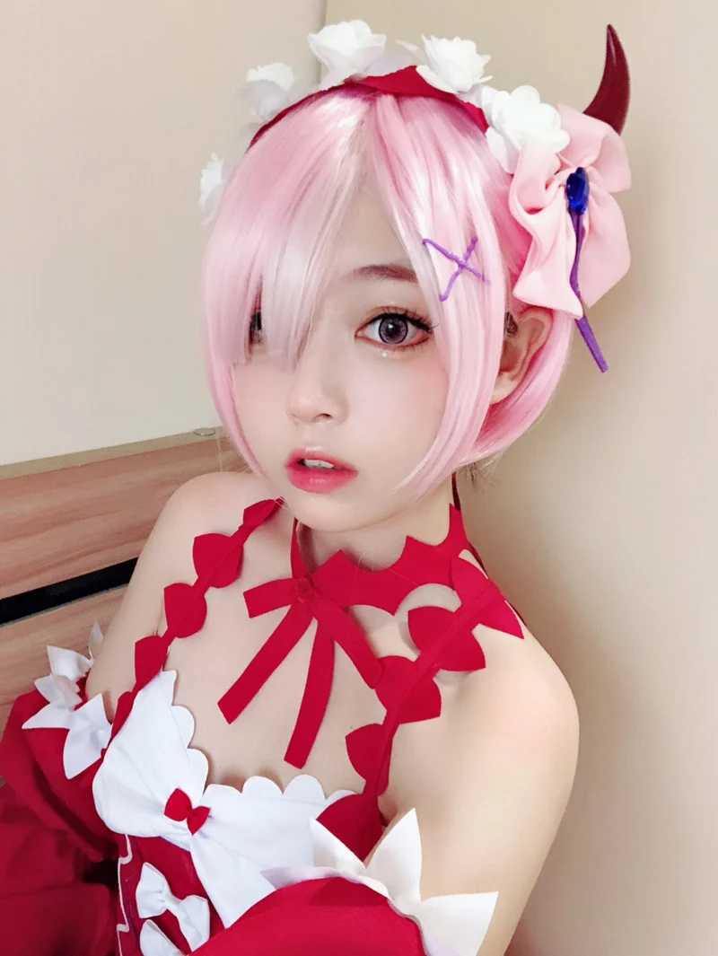 Парик для косплея REM с градиентом парик ОЗУ Re:Zero начинающих жизнь в другом мире