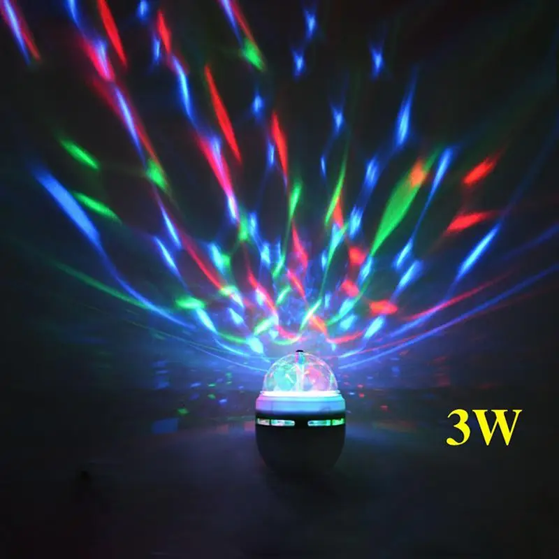 E27 3 Вт AC90 260V автоматический женский зонт в Вращающийся RGB светодиодный светильник