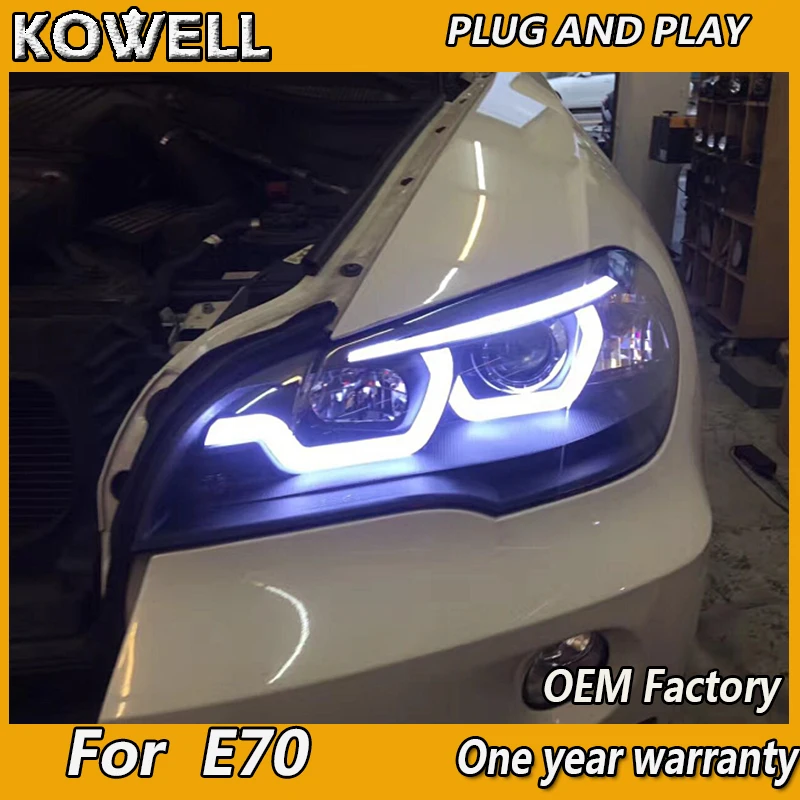Фары головного света KOWELL для X5 фар 2007 2013 E70 фары ангельские глазки светодиодный