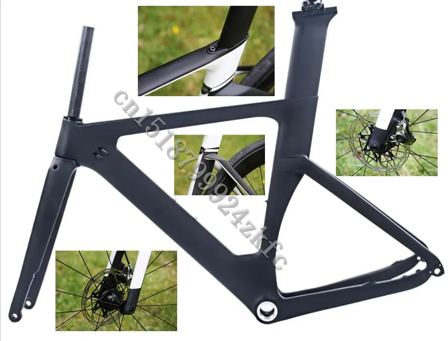 

2019 The latest style 700C carbon disc brakes road frame VIAS weight 960g carbon disc brakes road frame Di2 electronic gearbox