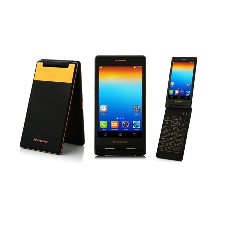Original Lenovo A588T Flip teléfono móvil Android 4,4 MTK6582 Quad Core 512 MB RAM 4 GB ROM Dual Sim 4 \ Original Lenovo A588T Flip teléfono móvil Android 4,4 MTK6582 Quad Core 512 MB RAM 4 GB ROM Dual Sim 4 \