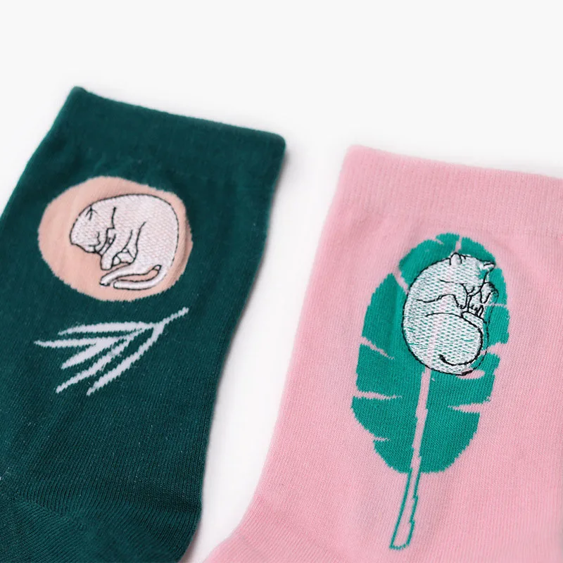 [COSPLACOOL] забавные носки с мультяшной вышивкой; креативные милые носки в стиле Харадзюку с растительным животным; овечьи носки; женские теплые носки в японском стиле; Calcetines