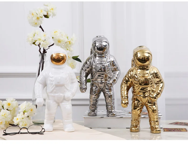 GIEMZA астронавт ваза керамическая модель уникальный астронавт дети 1 шт. сушеные цветы белая керамическая ваза для настольного декора инструмент