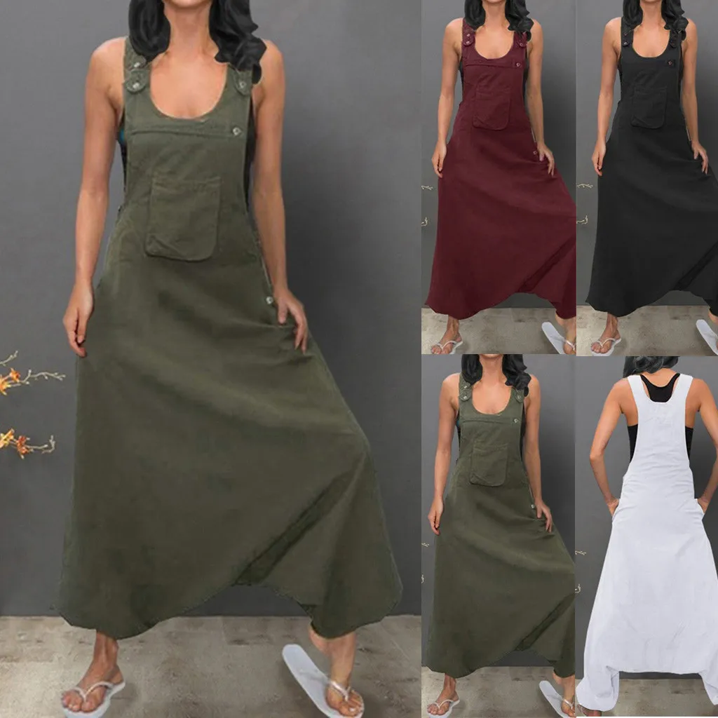 Женский Повседневный Свободный комбинезон размера плюс 5xl с открытой спиной без