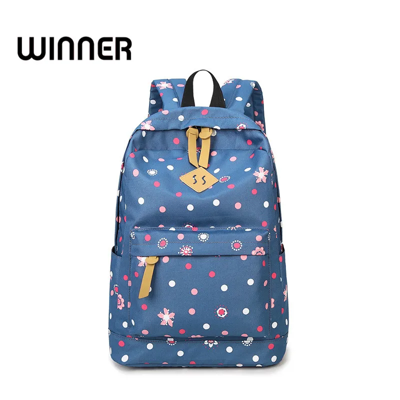 Winner Brand Mori Girls Wind Canvas Preppy Style Women Backpack Fresh Floral Printing Travel Bag for