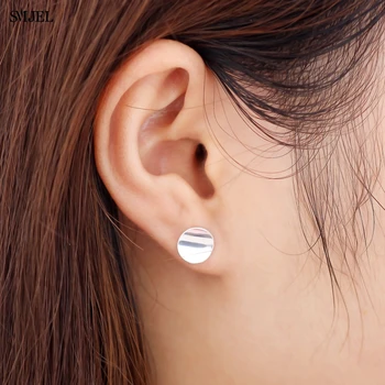 

SMJEL New Fashion Circle Earrings Shiny Geometric Round Stud Earrings for Women pendientes Party Gifts bijoux Accessary Jewelry